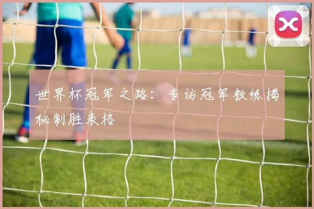 世界杯冠军之路:专访冠军教练揭秘制胜表格